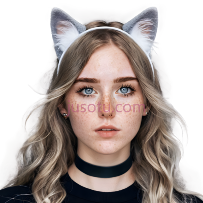 女人,猫耳朵头饰,时尚,白色, PNG