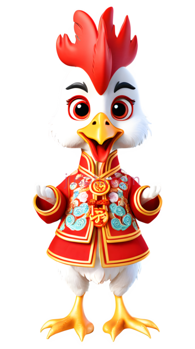公鸡,卡通,白色,红色,黄色, PNG
