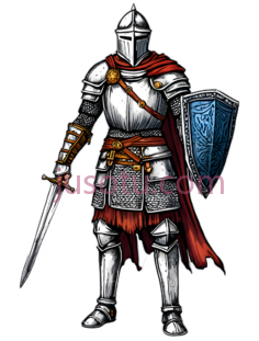 骑士,插画,银色,红色PNG