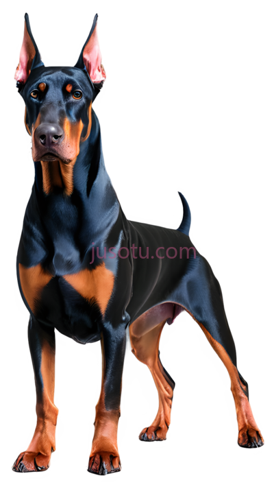 杜宾犬,站立,黑色,棕色, PNG