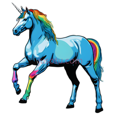 彩虹,独角兽, PNG