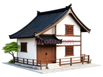 小屋,中式建筑,白色, 棕色, 黑色, PNG