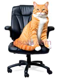 猫,坐在椅子上,橘色,白色PNG