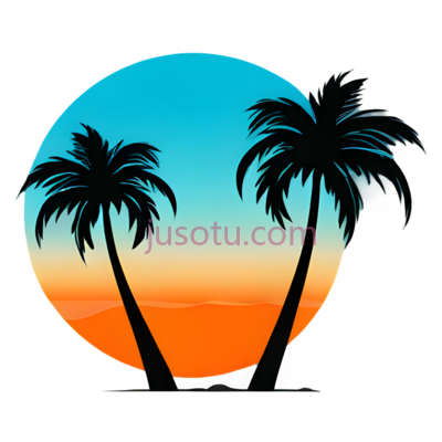 棕榈树,剪影,黑色, PNG