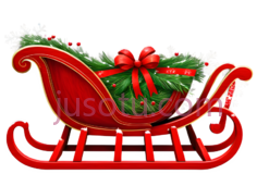 雪橇,节日装饰,红色PNG