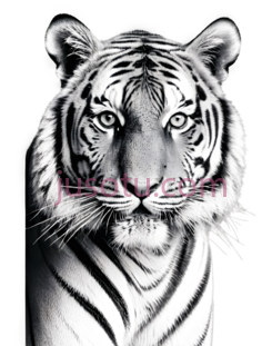 老虎,黑白,白色PNG
