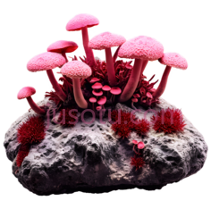 蘑菇,粉色PNG