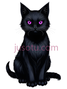 黑猫,插画,黑色PNG