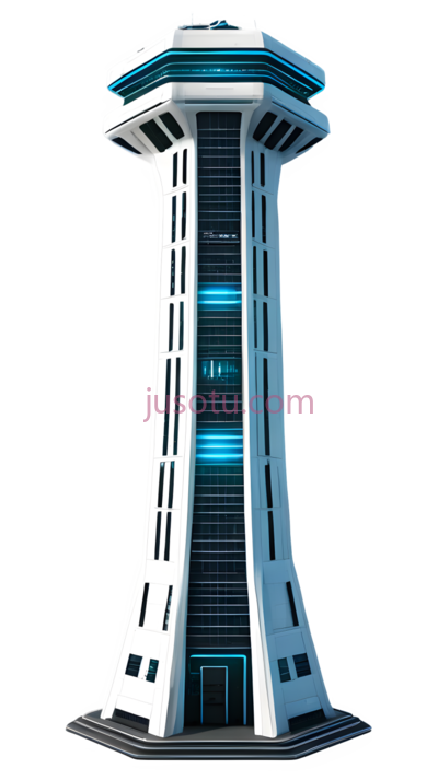 塔,现代,白色,蓝色, PNG