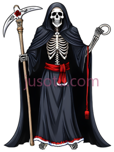 死神,卡通,黑色, 红色PNG