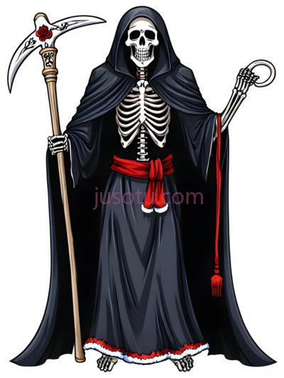 死神,卡通,黑色, 红色, PNG