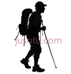 登山者,剪影,黑色PNG