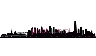 城市天际线,夜景,夜晚, PNG