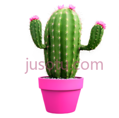 仙人掌,花盆,粉色PNG