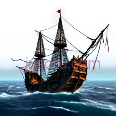 海盗船,古典,棕色PNG