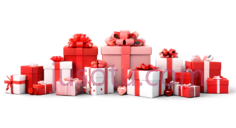 礼物盒,方形,圆形,红色PNG