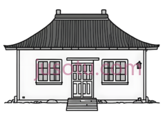 房子,中式建筑,白色,灰色PNG
