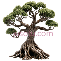 树,盆景,绿色,棕色PNG