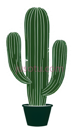 仙人掌,卡通,绿色PNG