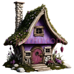 小屋,童话,紫色PNG