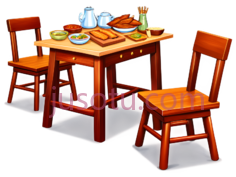 餐桌椅,现代,棕色PNG