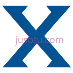 字母X,几何图形,蓝色PNG