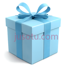 礼物盒,浅蓝色PNG