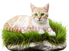 猫,岩石,草原PNG