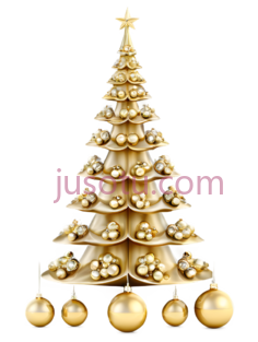 圣诞树,现代,金色PNG