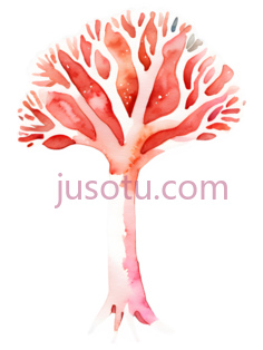 珊瑚,水彩画,红色PNG