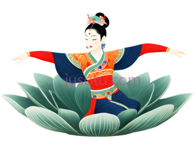 舞者,舞蹈,蓝色,红色,黄色, PNG