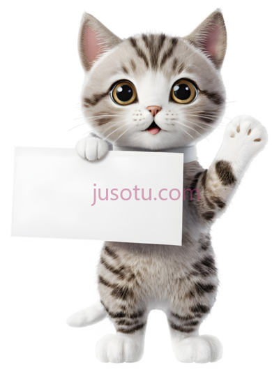 小猫,卡通,白色,灰色, PNG