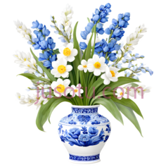 花瓶,青花瓷,蓝色,白色PNG