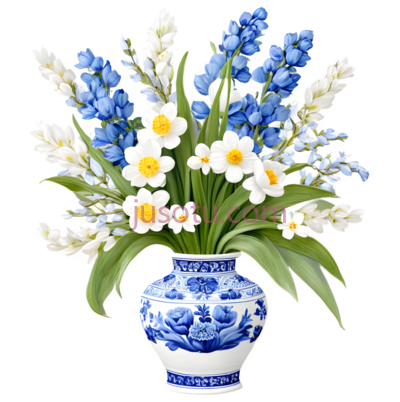 花瓶,青花瓷,蓝色,白色, PNG