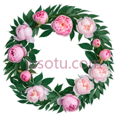 花环,插画,粉色,绿色PNG