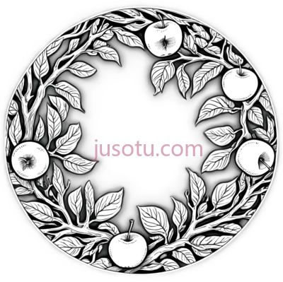 苹果树,线条,白色, PNG