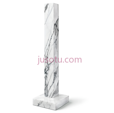 大理石柱子,现代,白色带黑色纹理, PNG