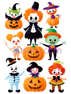 万圣节服装,可爱,生物,南瓜,小丑PNG