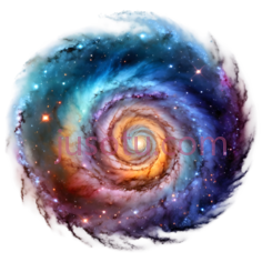 星系,旋涡状,蓝色,紫色,橙色PNG