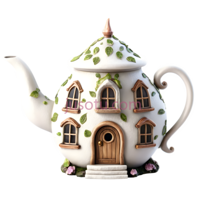 仙境小屋,茶壶, PNG
