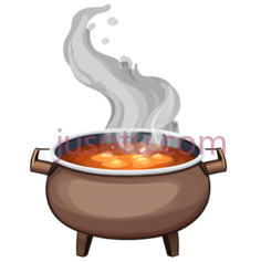 锅,卡通,棕色PNG