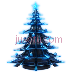 圣诞树,发光,蓝色PNG