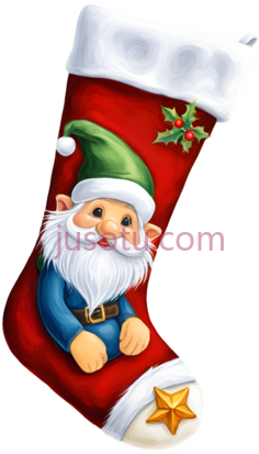 圣诞袜,卡通,红色, 白色, 绿色PNG