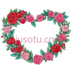 玫瑰花环,心形花环,红色,粉色PNG