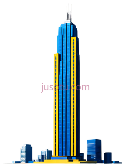 摩天大楼,现代建筑,蓝色,黄色, PNG