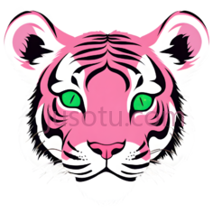 老虎,卡通,粉色PNG