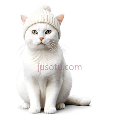 猫,戴帽子的卡通形象,白色, PNG