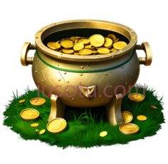金罐,卡通,金色, PNG