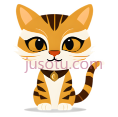 小猫,卡通,橙色,黑色,白色PNG