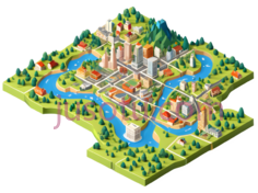 城市景观,多彩PNG